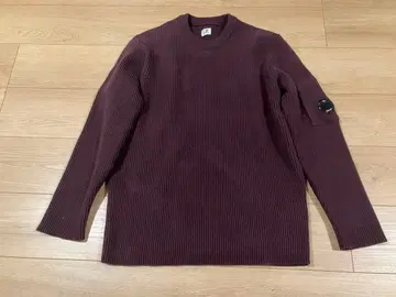 C.P.Company 고글 코튼 니트 스웨터 보르도 버건디 L