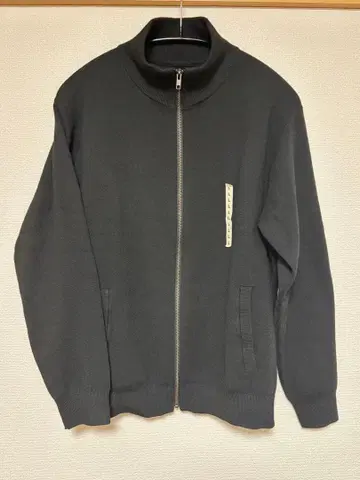 무인양품 워셔블 밀라노 리브 니트 풀 집업 가디건 L 블랙