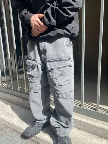 후즈후 배기 팬츠 드로 코드 y2k 와이드 팬츠