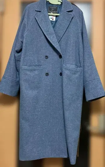 OPAQUE.CLIP 체스터 코트 블루와 핑크 멜란지 M 사이즈