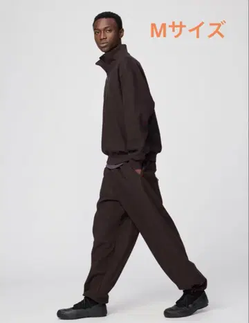 UNIQLO U 브러쉬드 맨투맨 와이드 팬츠 DARK BROWN