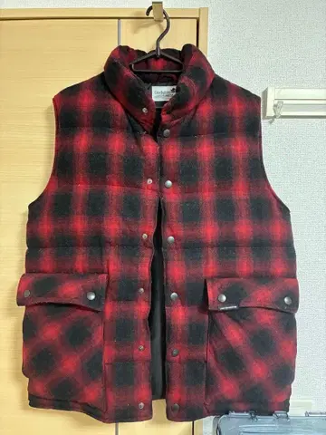 CORE FIGHTER 코어 파이터 체크 무늬 다운 베스트 S