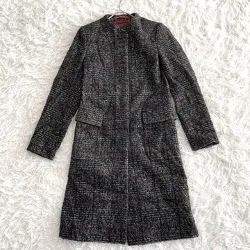 콩트와르 데코토니에 노카라 롱 코트 트위드 체크 XS 고급