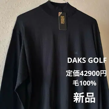 새상품 DAKS 정가 42900엔 일본제 모크넥 니트 풀오버 블랙