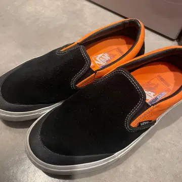 VANS 슬립온 블랙/오렌지