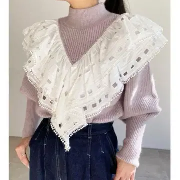 스나이델 자수 도킹 니트 풀오버