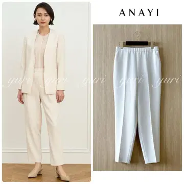 [ 1102 ] 아나이 스트레치 크로스 테이퍼드 팬츠 아이보리 포멀