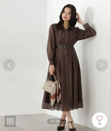 셔츠 원피스 긴팔 프로포션 바디 드레싱 벨트 포함