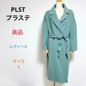 새상품급 PLST 플라스테 여성용 긴팔 허리끈 포함 롱 코트 사이즈 S