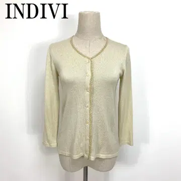인디비 7부 소매 가디건 아크릴 베이지 베이지 38 B20