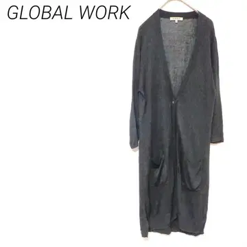 GLOBAL WORK 블랙 롱 가디건 M 얇은 소재 캐주얼