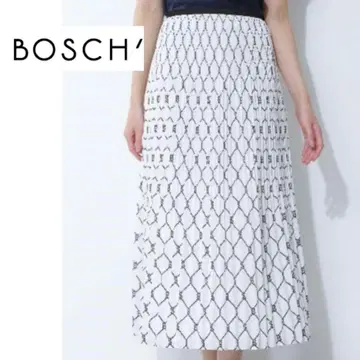 새상품급 BOSCH 보쉬 워셔블 로프 크로스 패턴 스커트 화이트