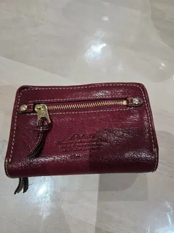 다코타 Dakota 지갑 모데르노 가죽 이단 접이식 지갑 와인 레드