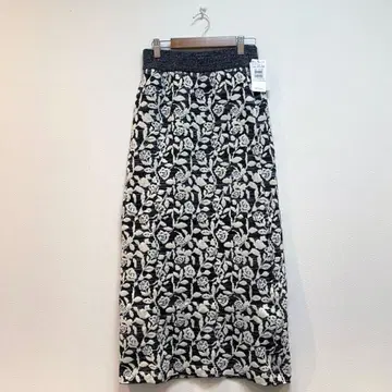 야마다야 라디에이트 니트 스커트 블랙 꽃무늬 장미 9호