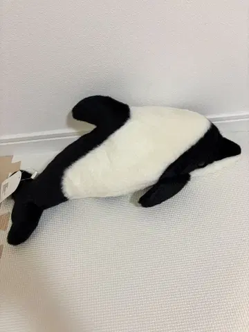 화이트 블랙 돌고래 봉제 인형
