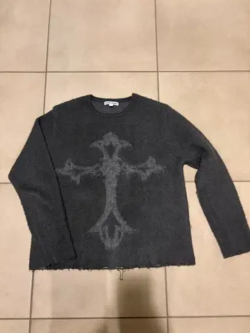 Jaded London 그레이 크로스 패턴 스웨터 L