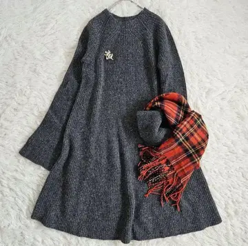 IENA 실크 혼방 A라인 니트 원피스 플레어 슬리브