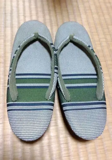 그린과 블루 스트라이프 조리 여성용 일본 의류