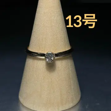 빈티지 패션 반지 골드 13호 클리어 스톤 심플