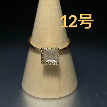 빈티지 패션 반지 골드 12호 스톤 스퀘어 컷