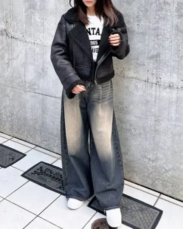 크롭 기장 플라이트 자켓