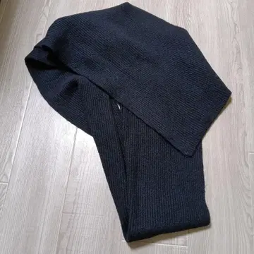 무인양품 블랙 니트 머플러 롱