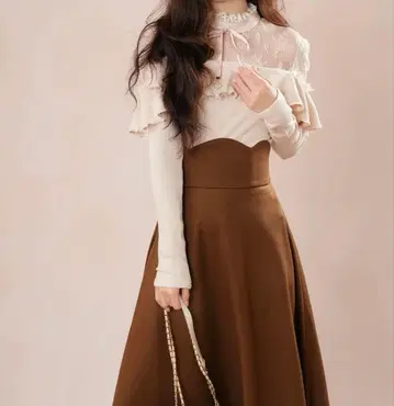 [ 새상품 ] 여성용 니트 프릴 스웨터 핑크