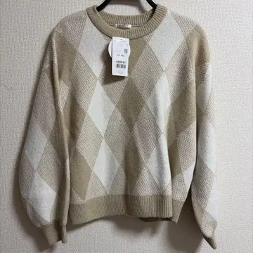 GLACIER 다이아몬드 패턴 니트 스웨터 L