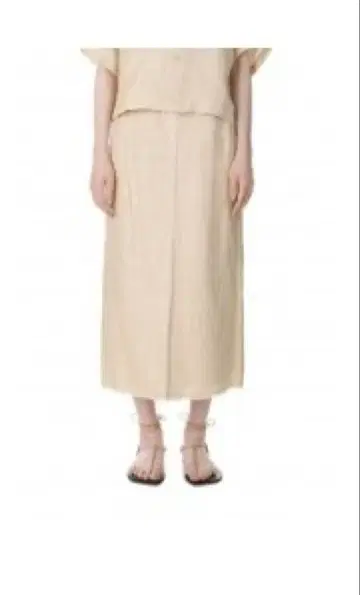 AURALEE / LINEN DOUBLE FACE FRINGE SKIRT