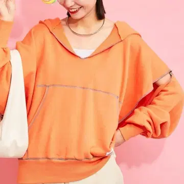 CIAOPANIC TYPY 후드 부착 후드티 오렌지