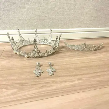 웨딩 잡화 (티아라, 크라운, 귀걸이 3종 세트)