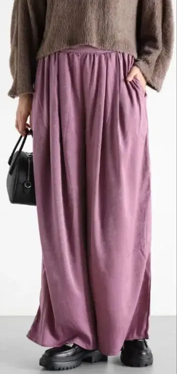 Vin 뱅 글로시 이지 와이드 팬츠 (퍼플)