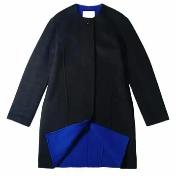 휴고보스 HUGO BOSS 캐시미어 혼방 울 리버 노카라 코트 36