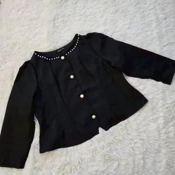 [SHEIN] 3XL 블랙 계열 펄 노카라 자켓 여성용