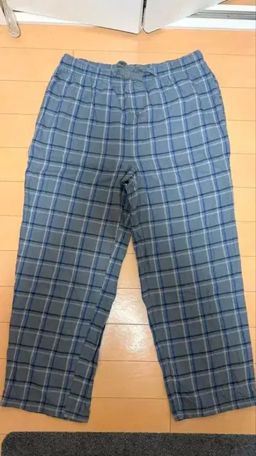 FALLS CREEK 체크 무늬 파자마 팬츠 L 사이즈 그레이/블루