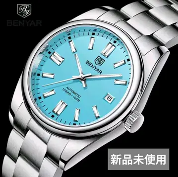 BENYAR 자동 와인딩 손목시계 터콰이즈 블루 미사용 새상품 풀세트