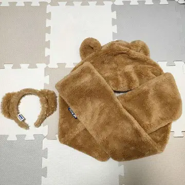 디즈니씨 더피 후드 부착 머플러 머리띠