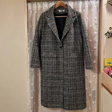 LACE LADIES 롱 코트 체크 무늬