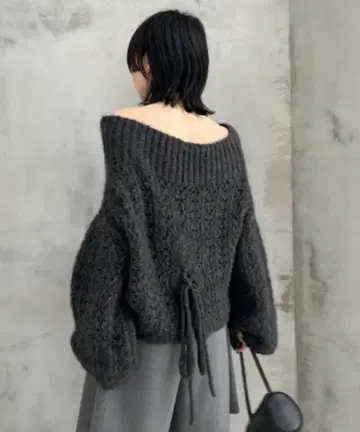 FRAY I.D 모헤어 울 오프숄더 패턴 니트 풀오버