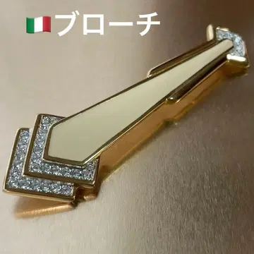 이탈리아제 앤티크 브로치 아르데코풍 골드풍 큐빅 B