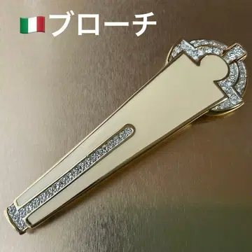 이탈리아제 앤티크 브로치 큐빅 골드풍 빈티지