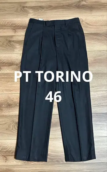 PT TORINO 울 와이드 슬랙스 블랙 46