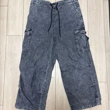 카고 팬츠 그레이 카고 데님