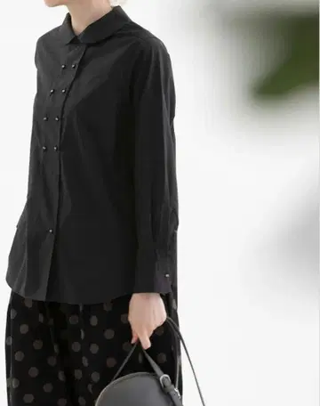 미사용 nop do nod Ronde 더블 버튼 긴팔 셔츠 블랙 완판템