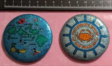 하와이 지도 피셔맨스 워프 라메 믹스 캔뱃지 빈티지 새상품 레트로