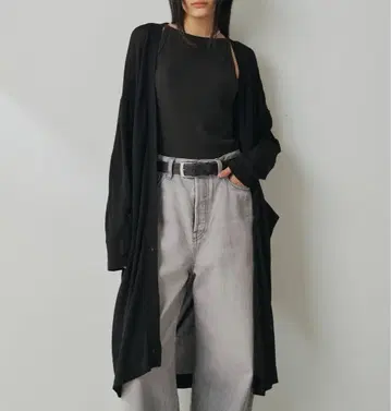 윔 가젯 25AW 하이 게이지 텐지 롱 가디건 블랙 프리