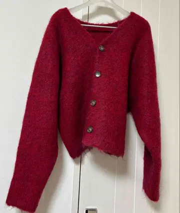 저널 스탠다드 레사쥬 2way 모헤어 혼방 가디건 빨간색