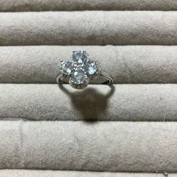 [아쿠아 마린] 실버 925 플라워 모티브 반지 프리 사이즈