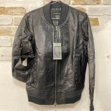미사용 양가죽 custom culture 스터드 장식 레더 봄버 자켓 L