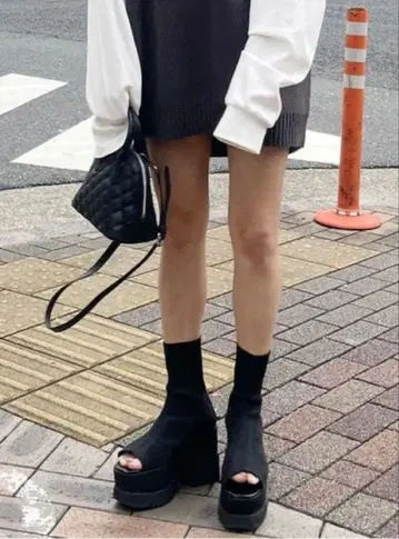 MURUA 자카드 삭스 부츠 24.5cm